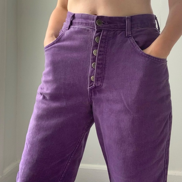 Bonjour Denim - Vintage 90s button-fly purple highwaist jeans